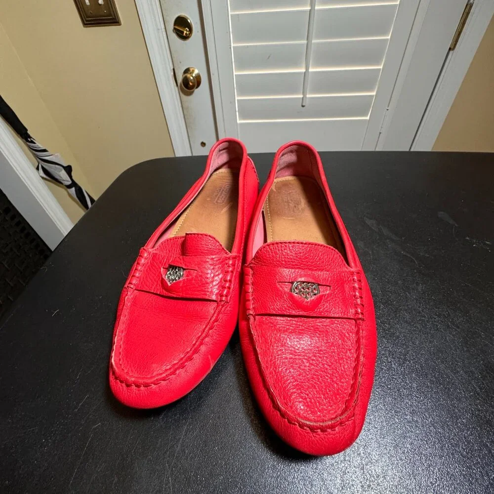 Coach size 7.5 red driving slip on loafers